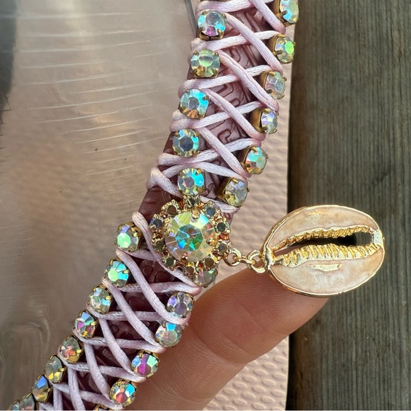 Brand New Pink HANDMADE Vacation sandals Size 10 - Picture 5 of 7